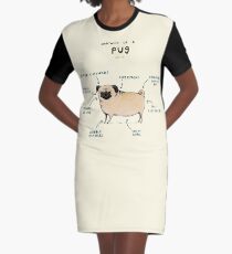 Anatomy of a Pug Graphic T-Shirt Dress