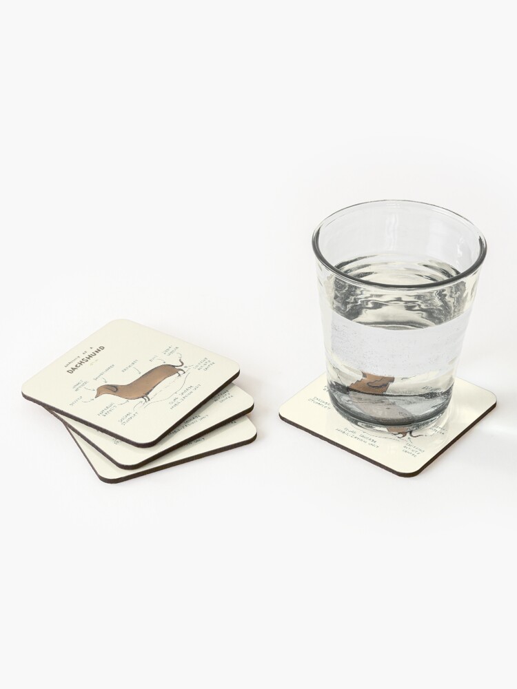 Alternate view of Anatomy of a Dachshund Coasters (Set of 4)