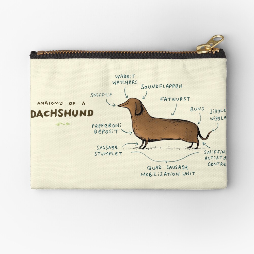 Anatomy of a Dachshund Zipper Pouch