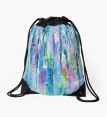 Silver Rain Drawstring Bag
