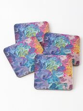 Rainbow Flow Abstraction Coasters