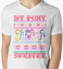 My Pony christmas sweater Men's V-Neck T-Shirt