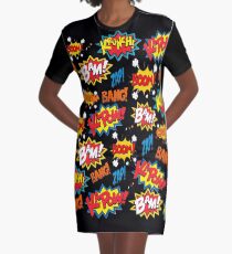 Comic Book Explosion Graphic T-Shirt Dress
