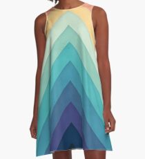 Retro Chevrons 002 A-Linien Kleid