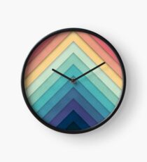 Retro Chevrons 002 Clock