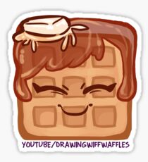 The DrawingWiffWaffles Logo - Butter Maple Sticker