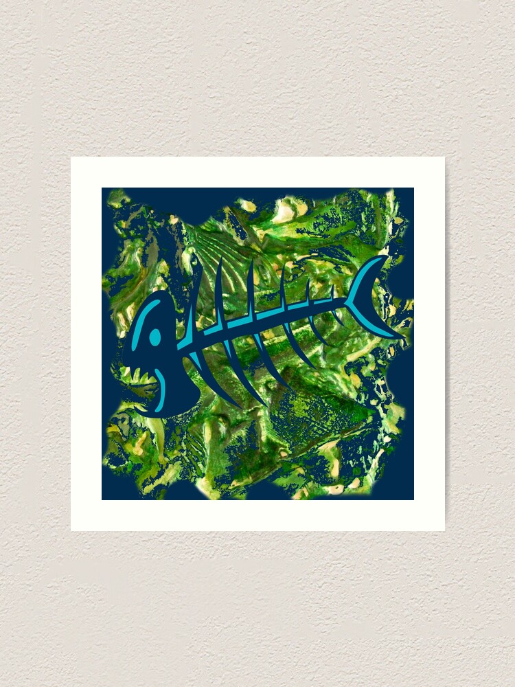 Alternate view of FISH SKELETON SWIRLING SEAS Art Print
