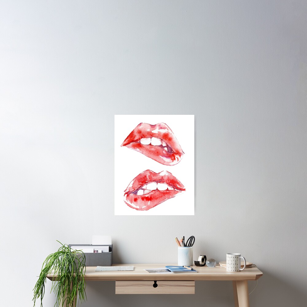Biting Lips Poster