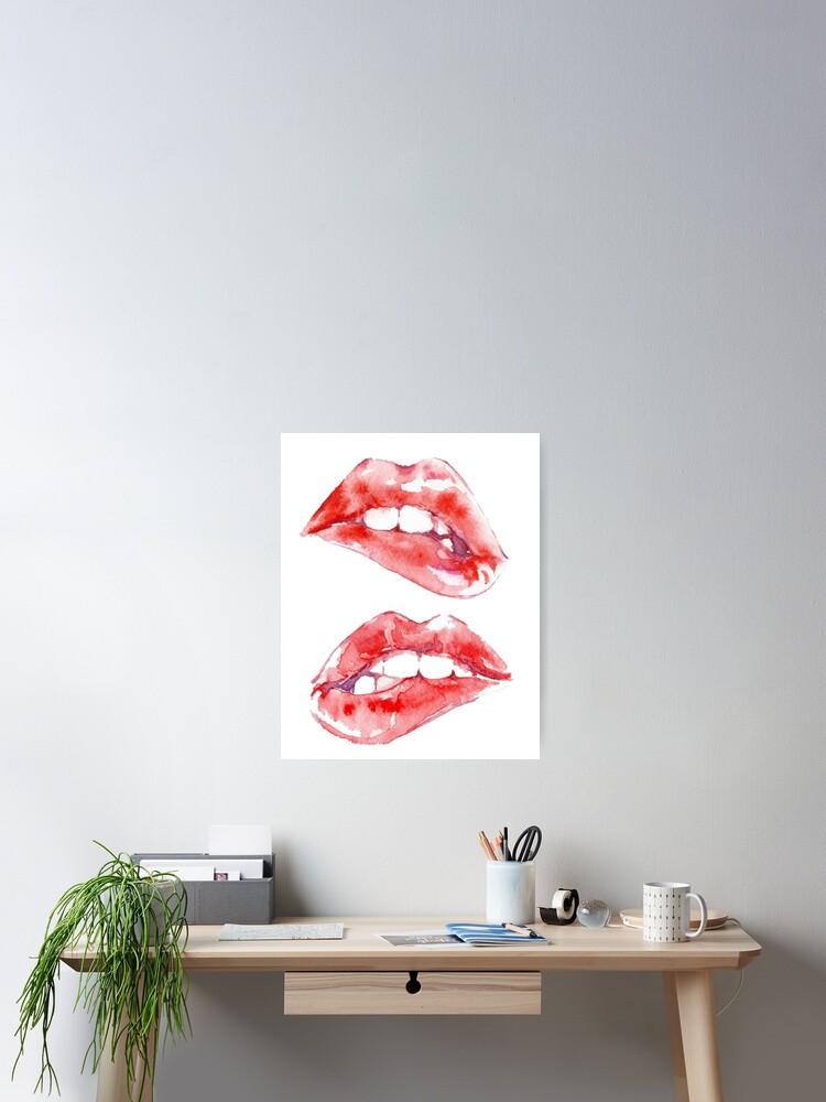 Alternate view of Biting Lips Poster