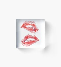 Biting Lips Acrylic Block