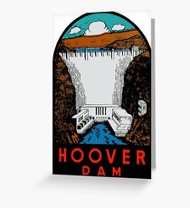 Hoover Dam Vintage Travel Decal Greeting Card