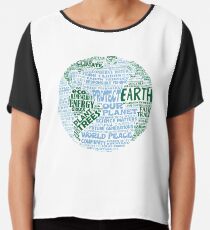 Blusa Protect Earth - Palabras verdes azules para la tierra