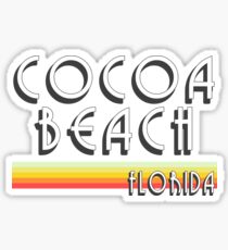 Cocoa Beach Florida Retro Lines Souvenir Sticker
