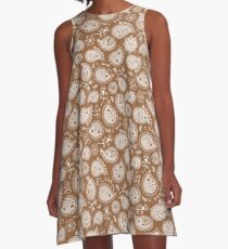Hedgehog Paisley_Moka A-Line Dress