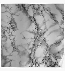 Black and Smoke Gray Marble Design Poster