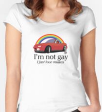 Ich bin nicht schwul Ich liebe meine Miata! Tailliertes Rundhals-Shirt