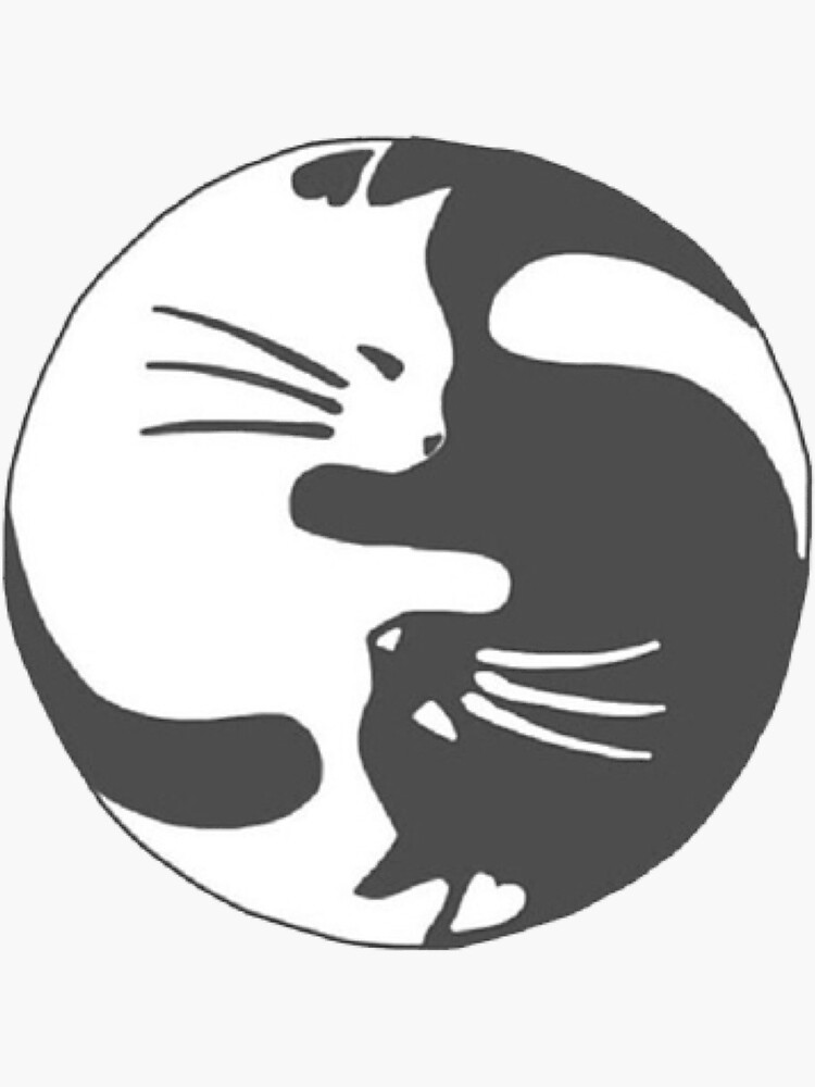  Ying  Yang  Kitty  Sticker by erinaugusta Redbubble