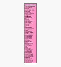 Library Sign - Dewey Decimal System by Tens - Titled Neon Pink Photographic Print