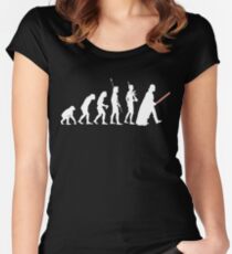 The Dark Side Of Evolution - White Women's Fitted Scoop T-Shirt
