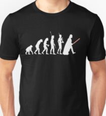 Die dunkle Seite der Evolution - Weiß Slim Fit T-Shirt
