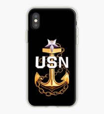 A Senior Chief Petty Officer's Gold Fouled Anchor iPhone Case