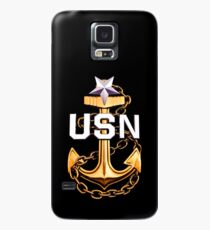 Ein goldener beschmutzter Anker des Senior Chief Petty Officers Hülle & Klebefolie für Samsung Galaxy