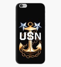 A Master Chief Petty Officer's Gold Fouled Anchor iPhone Case