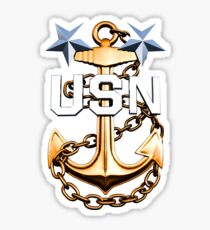 A Master Chief Petty Officer's Gold Fouled Anchor Sticker