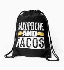 Saxophon und Tacos Lustige Taco Band Rucksackbeutel