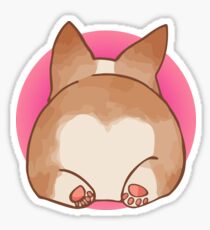 Watercolor Corgi Fluffy Butt Sticker