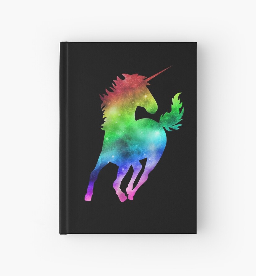 rainbow galaxy unicorn hardcover journals by sheriffbear redbubble