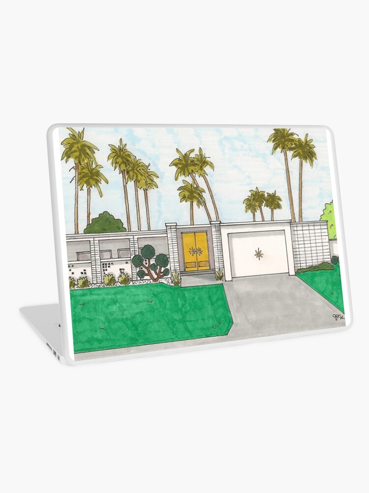 Golden Door Mid Century Modern Palm Springs House Laptop Skin By
