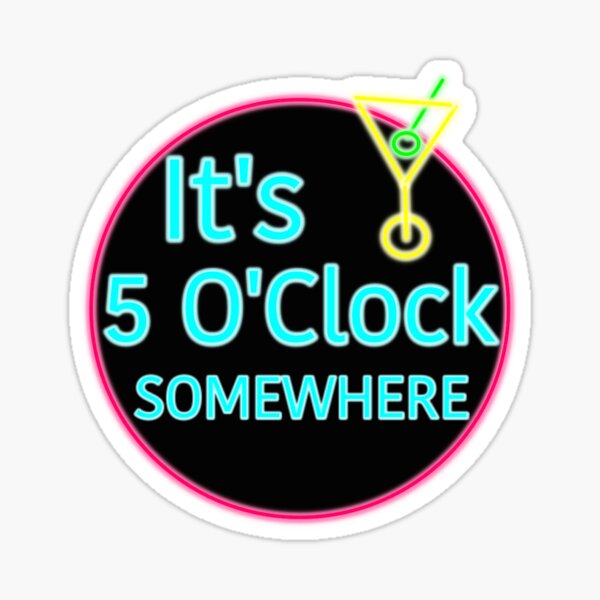 Light Blue Its Five Oclock Somewhere Ceramic Shot Glass Cup
