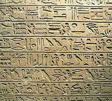 Ancient Egyptian Art: Hieroglyphs on the Stele Minnakht from c. 1321 BC by znamenski