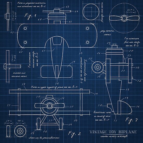 "Toy Airplane Blueprint" Poster by periwinklepaint Redbubble
