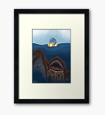 "There's something in the water!" Framed Print