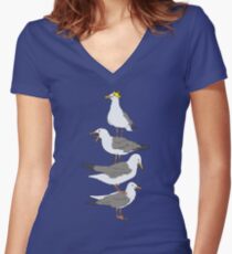 Stapel Seemöwen Shirt mit V-Ausschnitt
