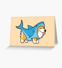 Corgi In a Shark Suit Greeting Card