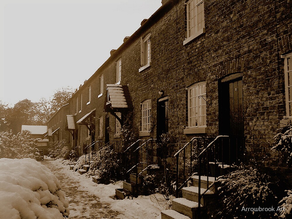 "Oak Cottages Styal, Cheshire" by Arrowbrook Art Redbubble