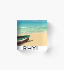 Rhyl Denbighshire Wales beach poster Acrylic Block