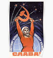 Sowjetische Raumfahrtpropaganda Poster