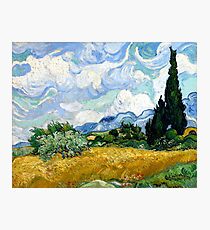 Wheat Field with Cypresses Photographic Print