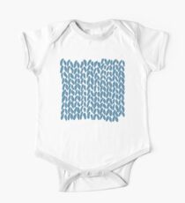 Half Knit Blue One Piece - Short Sleeve