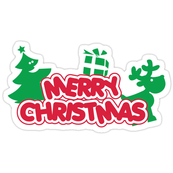 Download "Merry Christmas" Stickers by nektarinchen | Redbubble