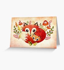 Fox Mom & Pup Greeting Card