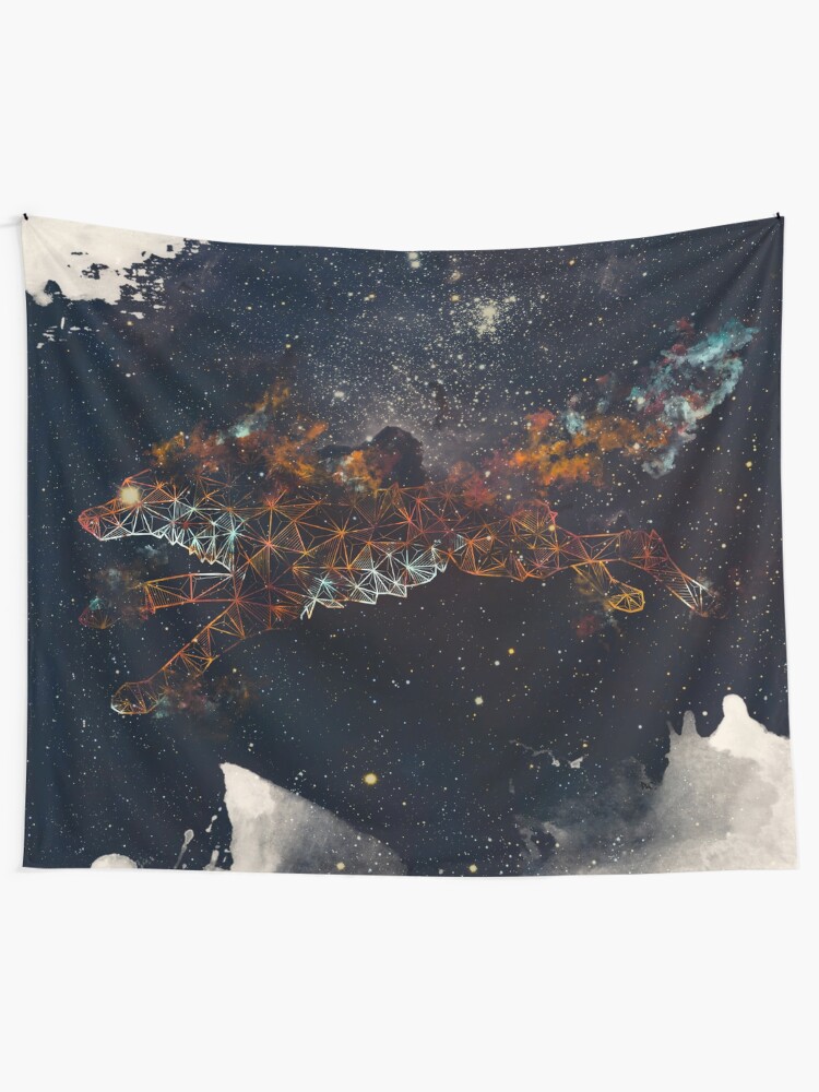 Alternate view of Celestial Wolf Tapestry