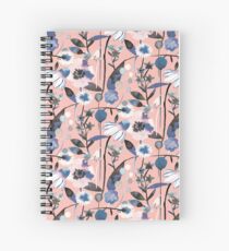 Rosa Pastell Blumen Muster Spiralblock