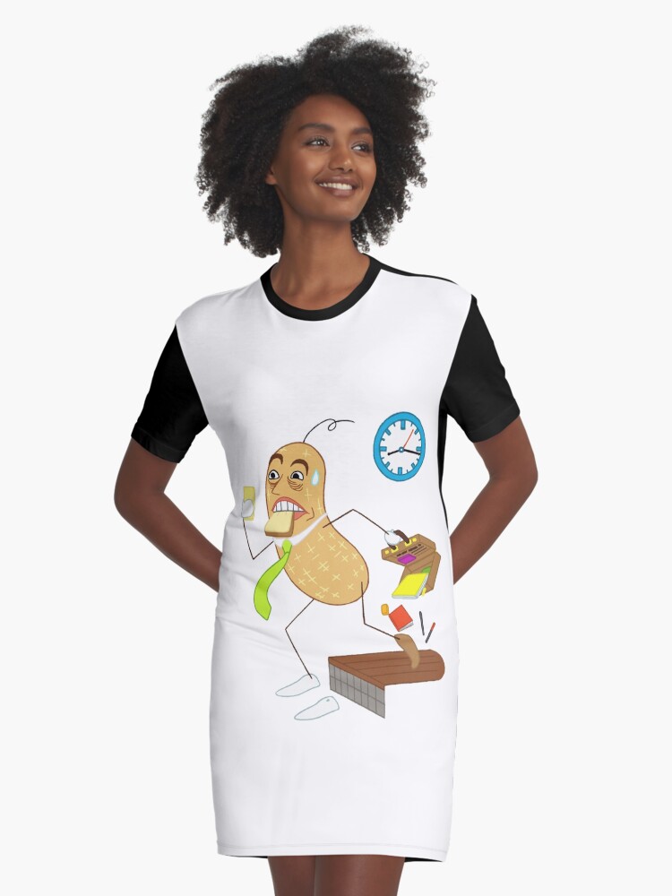 Peanut Is Late For Work Running Out The Door Graphic T Shirt