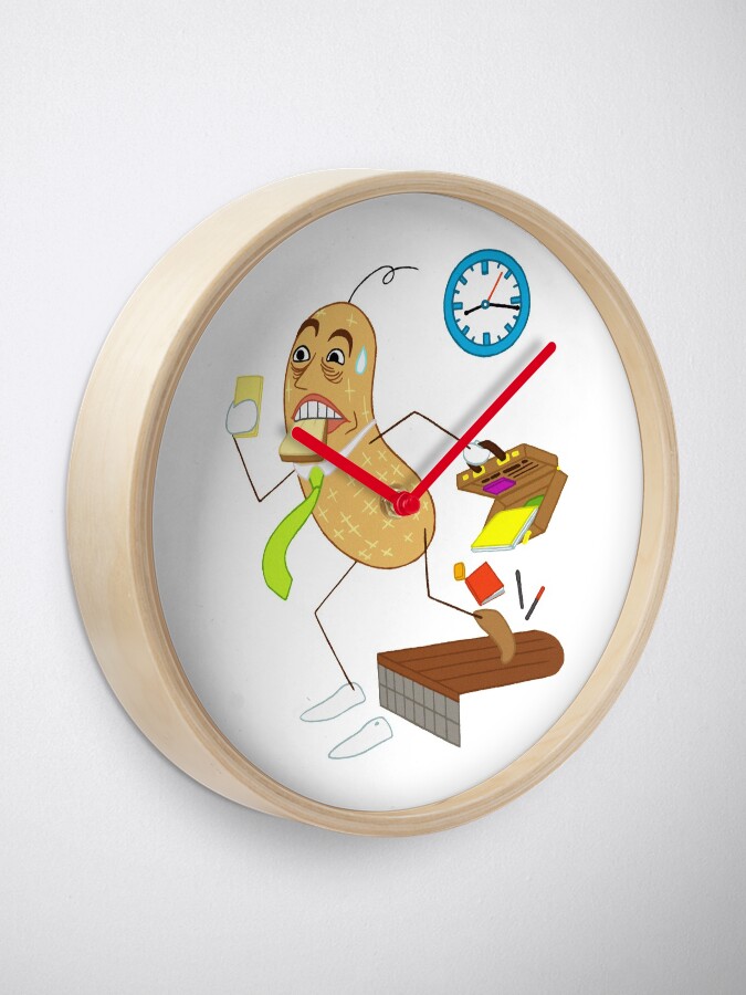 Peanut Is Late For Work Running Out The Door Clock By Peanut