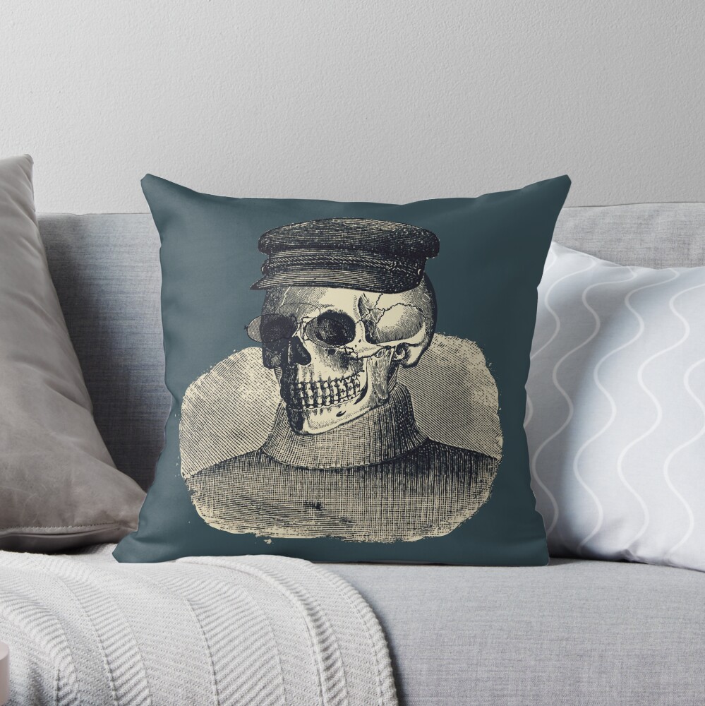 Skullster Throw Pillow